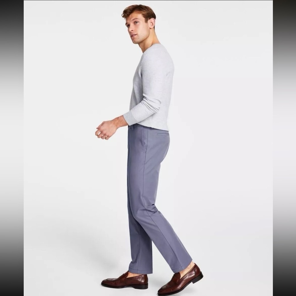 😍Michael Kors Men's Classic Fit Cotton Performance Pants Grey , 40Wx32L
